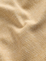 Orange Standard Collar Cotton Linen Blend Short Sleeve Shirt - Image 8 of 8