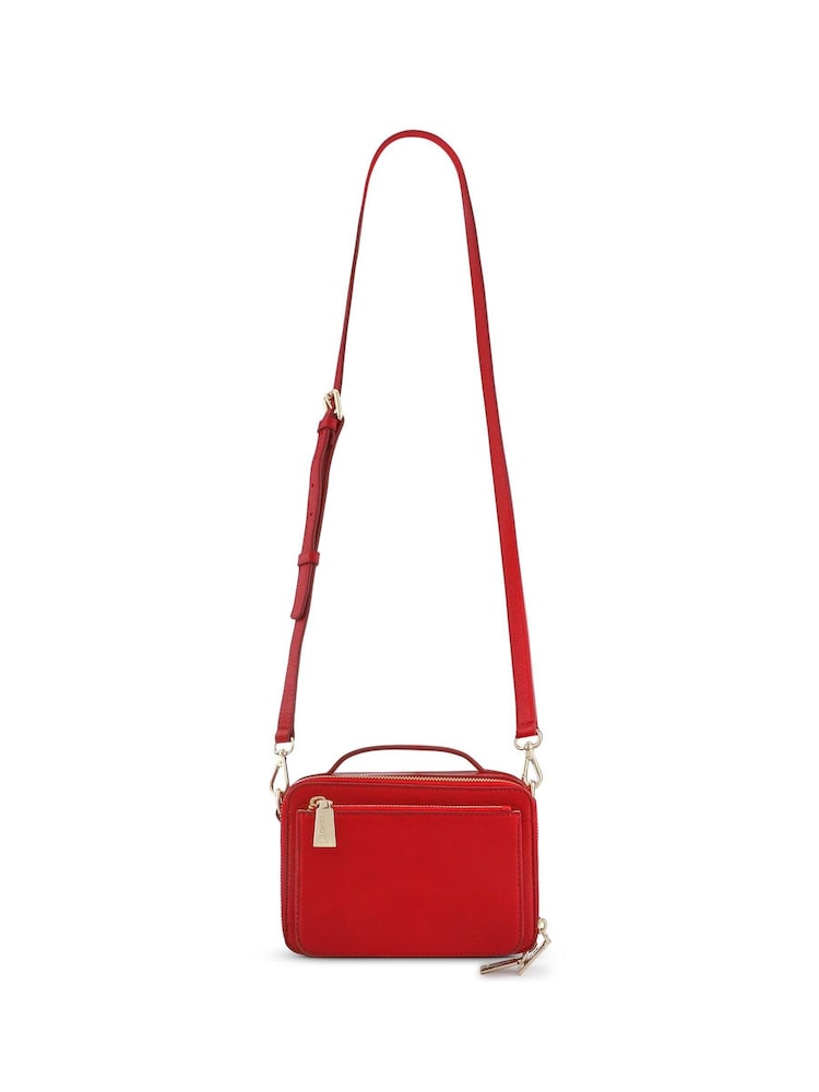 Jones Bootmaker Red Waldorf Leather Zip Up Handbag - Image 3 of 4