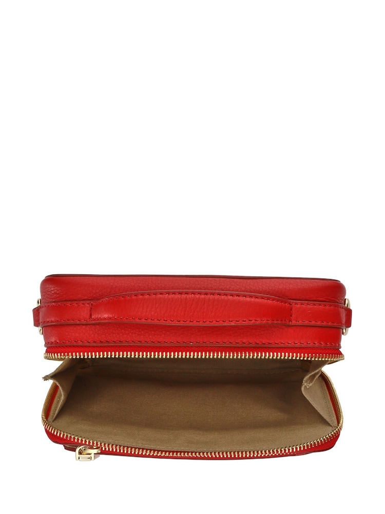 Jones Bootmaker Red Waldorf Leather Zip Up Handbag - Image 4 of 4