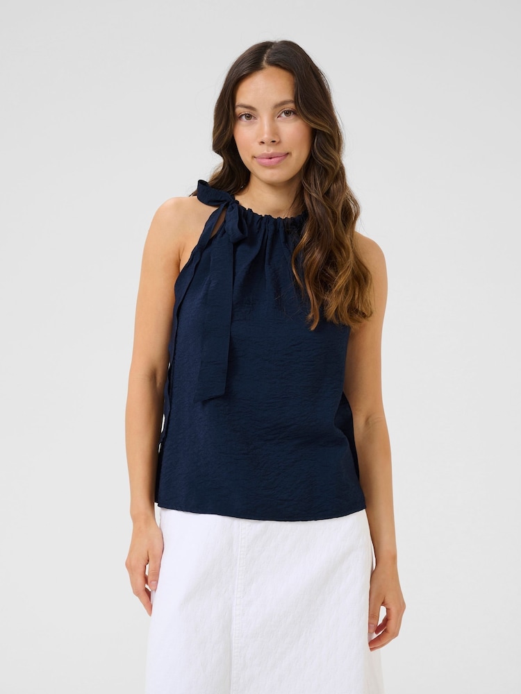 Cream Blue Crelora Sleeveless Top - Image 1 of 6 Cream Blue Crelora Sleeveless Top - Image 1 of 6
