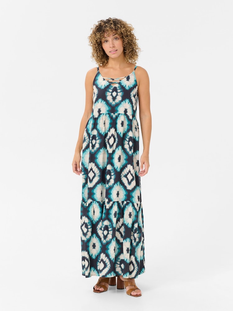 Cream CRTiah Maxi Blue Dress - Image 1 of 4