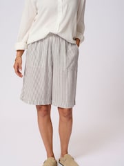 Kaffe KAmilia Elasticated Waist Long Grey Shorts - Image 1 of 5