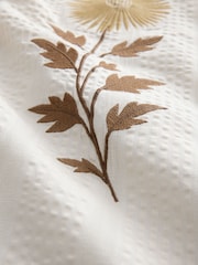 Neutral Textured Embroidered Floral Short Sleeve Shirt - Image 2 of 3