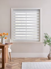 White Ready Made Day and Night Zebra Roller Blind - Image 3 of 8