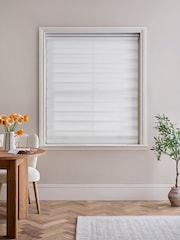 White Ready Made Day and Night Zebra Roller Blind - Image 5 of 8