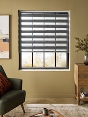 Grey Ready Made Day and Night Zebra Roller Blind - Image 1 of 7
