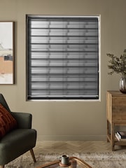 Grey Ready Made Day and Night Zebra Roller Blind - Image 5 of 7