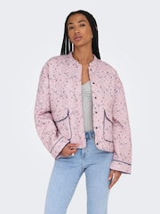 ONLY Pink Printed Quilted Short Jacket - Image 2 of 6