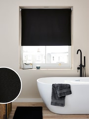 Black Ready Made Printed Texture Moisture Resistant Roller Blinds - Image 1 of 6