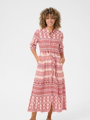 Cream CRTiah Pink Shirt Dress - Image 1 of 5