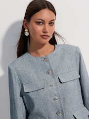 Denim Linen Rich Trophy Jacket - Image 5 of 6