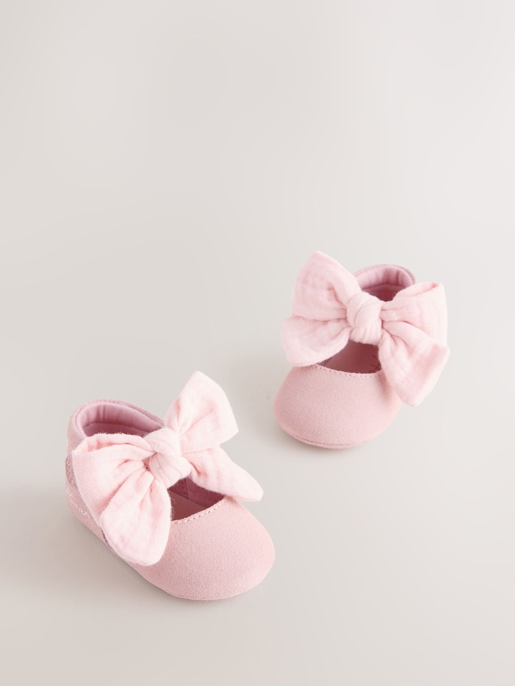 smALLSAINTS Pink Bow Mary Jane Padders - Image 1 of 6
