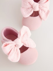 smALLSAINTS Pink Bow Mary Jane Padders - Image 3 of 6