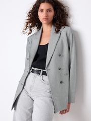 Black/White Mini Houndstooth Military Blazer - Image 1 of 5