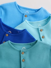 Green Grandad Button Neck Baby Rompers 4 Pack - Image 11 of 14