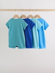 Green Grandad Button Neck Baby Rompers 4 Pack - Image 2 of 14