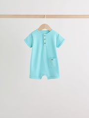 Green Grandad Button Neck Baby Rompers 4 Pack - Image 5 of 14