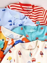 Multi Two Way Zip Baby Sleepsuit 5 Pack (0mths-3yrs) - Image 10 of 14