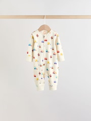 Multi Two Way Zip Baby Sleepsuit 5 Pack (0mths-3yrs) - Image 7 of 14
