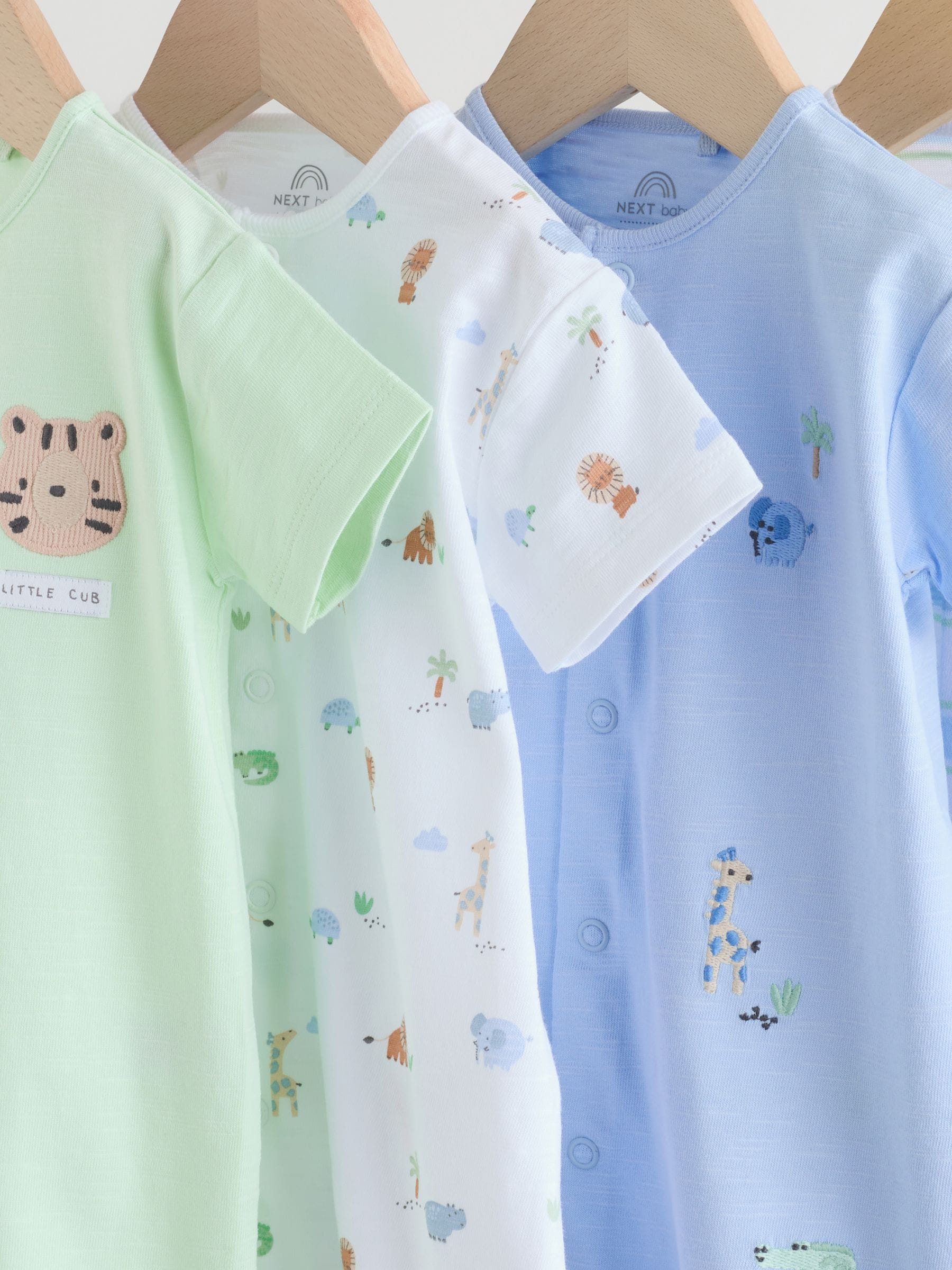 anonbaby Original baby rompers 70 4点 Buy Green Blue Safari Animal Jersey Baby Rompers 4 Pack from Next USA