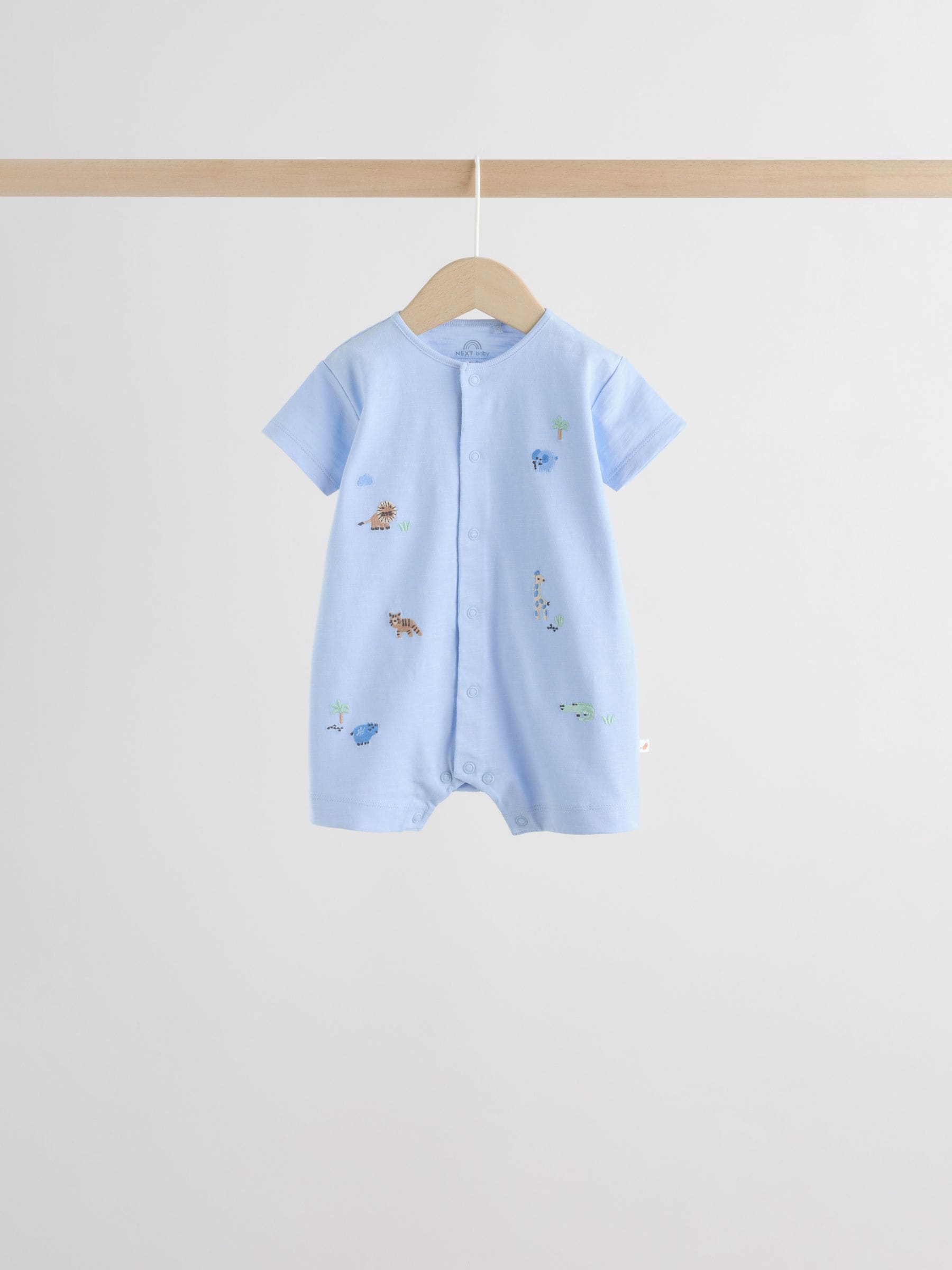 Buy Green Blue Safari Animal Jersey Baby Rompers 4 Pack from Next USA