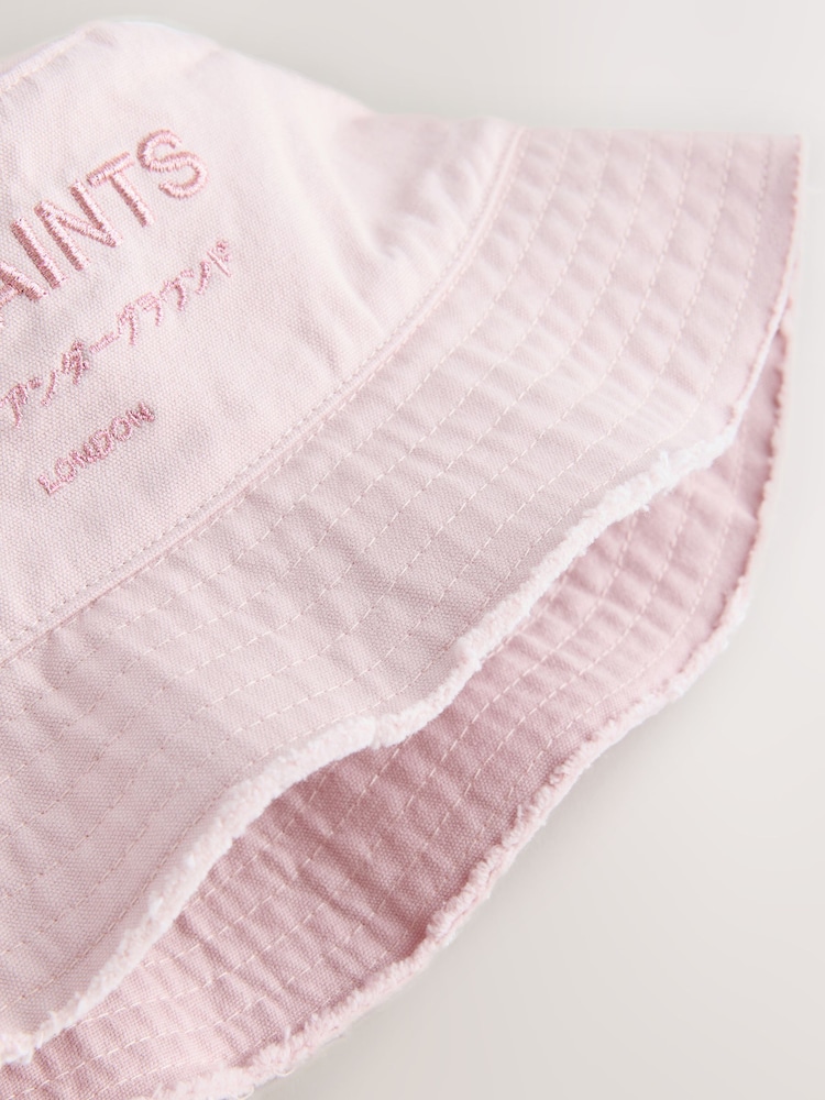 smALLSAINTS Metallic Pink Underground Logo Bucket Hat - Image 4 of 4 smALLSAINTS Metallic Pink Underground Logo Bucket Hat - Image 4 of 4