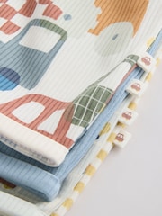 Blue Transport Printed 100% Cotton Baby Rompers 4 Pack - Image 11 of 12