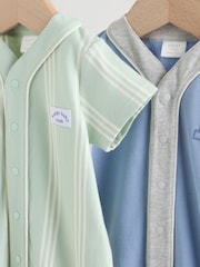 Blue Baby Jersey Rompers 2 Pack - Image 6 of 12