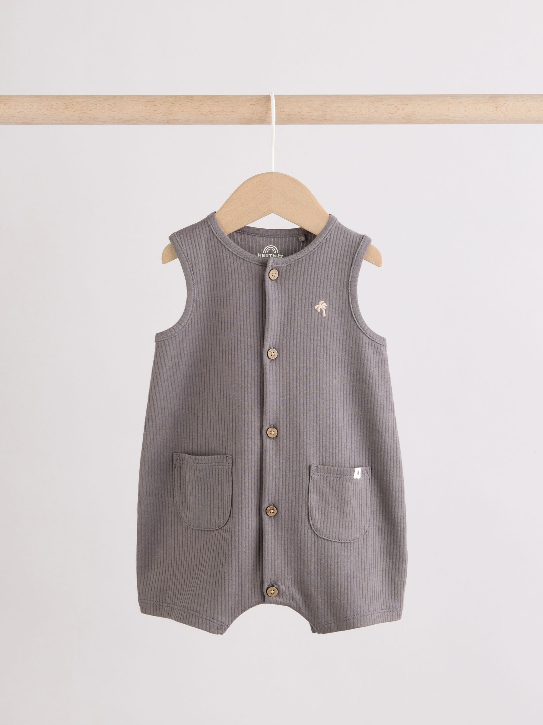 Buy Grey Vest Jersey Baby Romper from the Next UK online shop