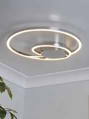Searchlight Chrome/White Hazel LED Ceiling Flush Light - Image 1 of 4