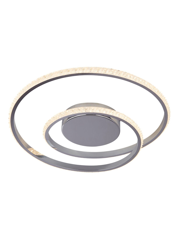Searchlight Chrome/White Hazel LED Ceiling Flush Light - Image 2 of 4