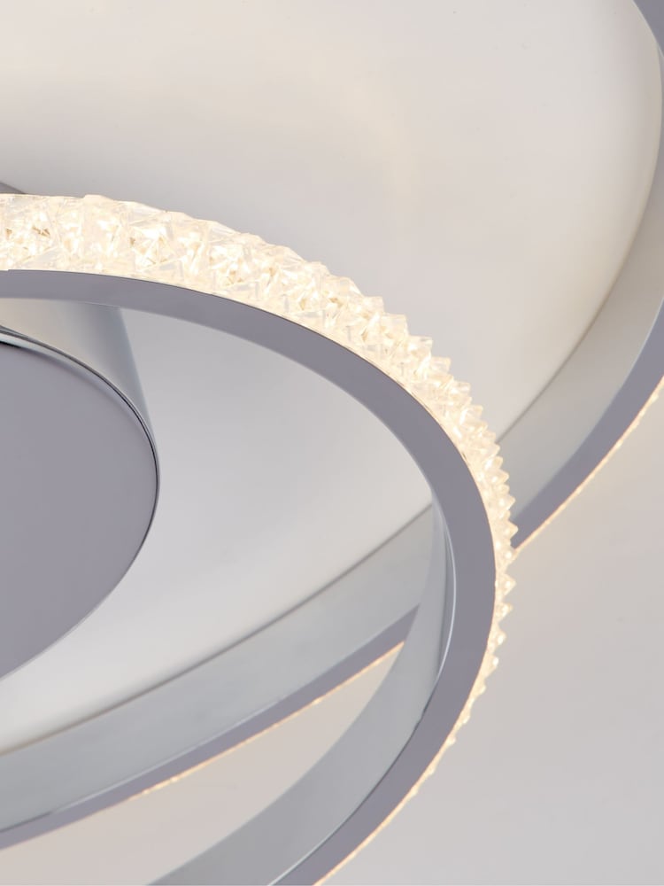 Searchlight Chrome/White Hazel LED Ceiling Flush Light - Image 4 of 4