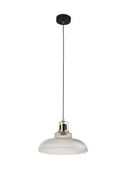 Searchlight Clear Brass and Black Highbury Industrial Pendant Ceiling Light - Image 3 of 4