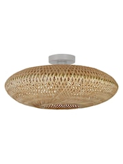 Searchlight White Havana Wood Flush Ceiling Light - Image 3 of 4