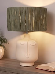 Searchlight White Talia Face Table Lamp - Image 1 of 4