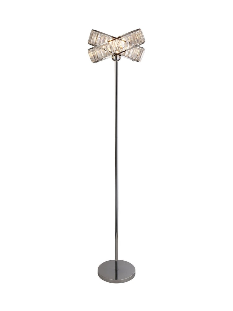 Searchlight Chrome/Clear Madea 2 Band Floor Lamp - Image 2 of 4