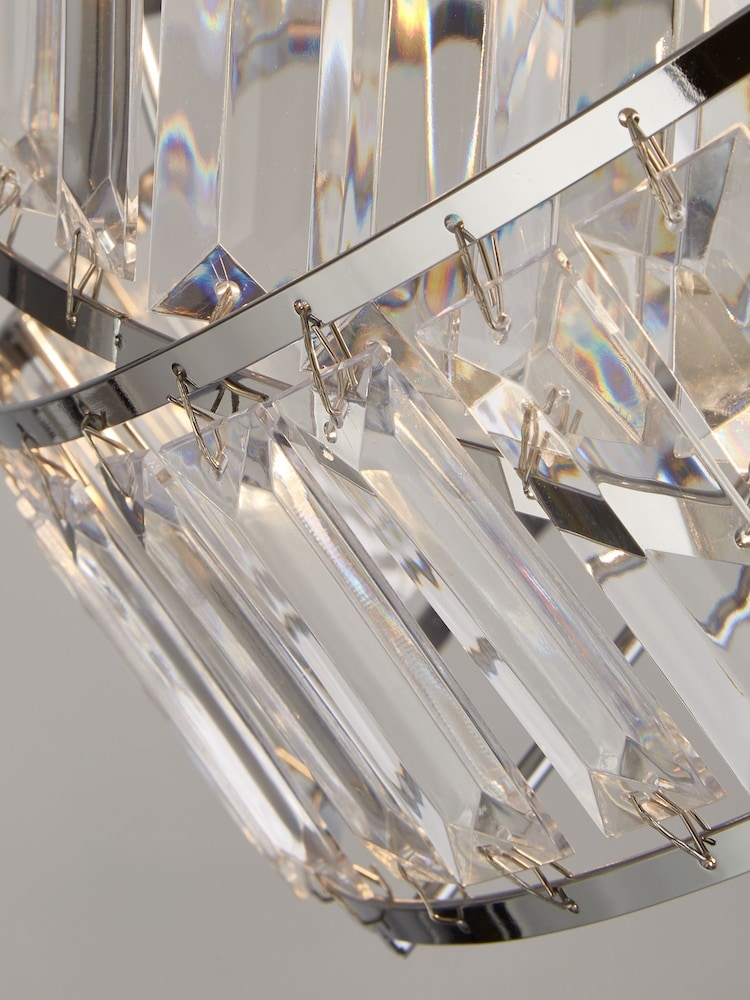 Searchlight Chrome/Clear Madea 2 Band Floor Lamp - Image 4 of 4