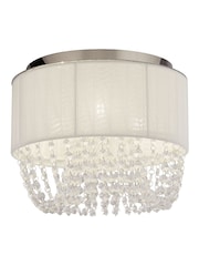 Searchlight White Chrome/Clear Sophia 3 Light Flush Ceiling Light With Drops - Image 2 of 4