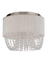 Searchlight White Chrome/Clear Sophia 3 Light Flush Ceiling Light With Drops - Image 3 of 4