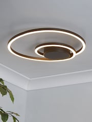 Searchlight Matt Black/White Hazel LED Ceiling Flush Light - Image 1 of 4
