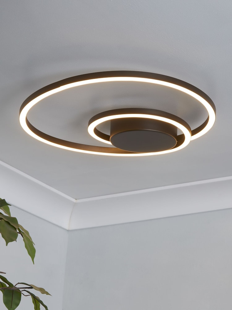 Searchlight Matt Black/White Hazel LED Ceiling Flush Light - Image 1 of 4
