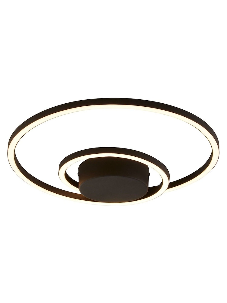 Searchlight Matt Black/White Hazel LED Ceiling Flush Light - Image 2 of 4
