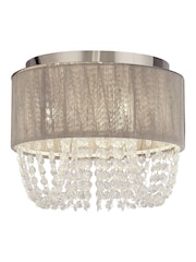 Searchlight Grey/Chrome/White/Clear Sophia 3 Light Flush Ceiling Light With Drops - Image 2 of 4