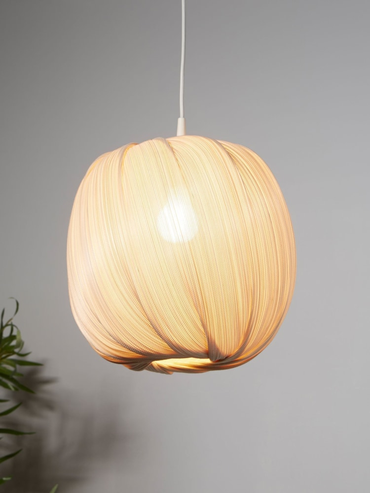 Searchlight Beige Cocoon Wood Shade - Image 1 of 4