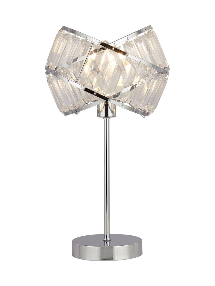Searchlight Chrome/Clear Madea 2 Band Table Lamp - Image 2 of 4