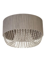 Searchlight Grey/Chrome/White/Clear Sophia 5 Light Flush Ceiling Light With Drops - Image 3 of 4