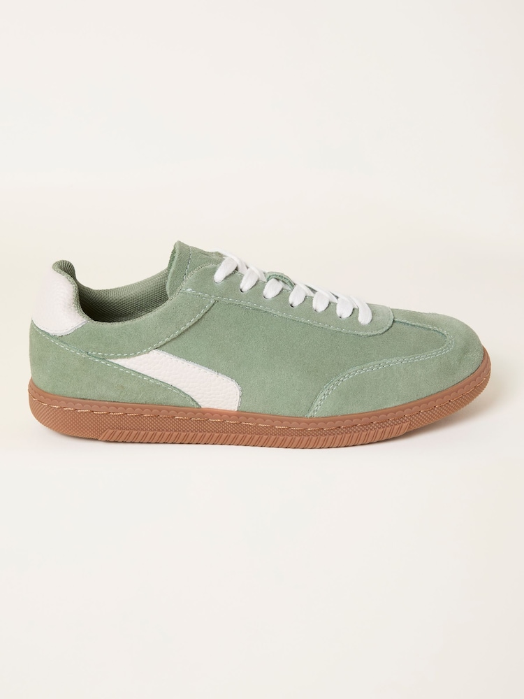 FatFace Fia Sage Green Retro Trainer - Image 1 of 3