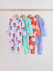 Lilac Purple Two Way Zip Baby Sleepsuit 4 Pack (0mths-3yrs) - Image 2 of 12