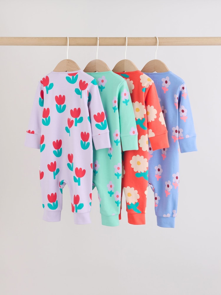 Lilac Purple Two Way Zip Baby Sleepsuit 4 Pack (0mths-3yrs) - Image 2 of 12 Lilac Purple Two Way Zip Baby Sleepsuit 4 Pack (0mths-3yrs) - Image 2 of 12