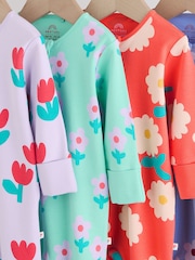 Lilac Purple Two Way Zip Baby Sleepsuit 4 Pack (0mths-3yrs) - Image 8 of 12